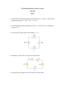 ECE240 HW#1: Electric Circuits Problems