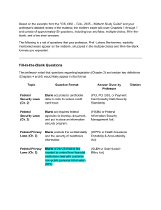 CIS 4350 Midterm Study Guide