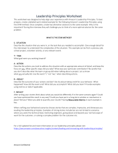 Amazon Leadership Principles Worksheet