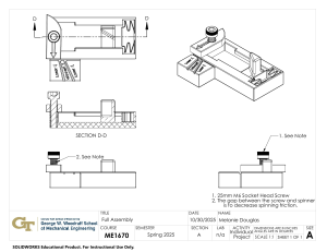 Full Assembly Technical Drawing ME1670