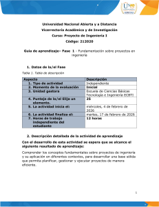 Gu&iacute;a de aprendizaje Fase 1: Fundamentos de Proyectos en Ingenier&iacute;a