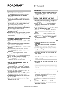 ROADMAP B1 Unit Test 2: Grammar & Vocabulary