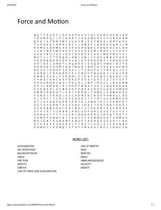 Słowa na temat Siły i Ruchu - Słownik Słowna