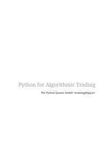 Python for Algorithmic Trading: A Comprehensive Guide
