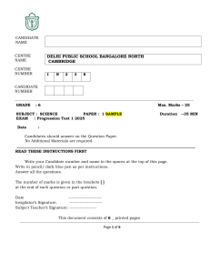 Grade 6 Science Sample Exam Paper