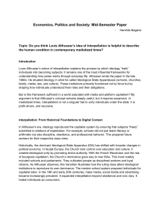 Althusser's Interpellation in Mediatized Times: A Mid-Semester Paper