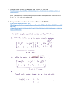 TI-84 Plus Complex Numbers & Matrices