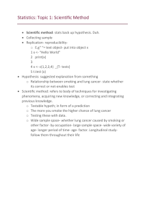 Statistics: Scientific Method & Hypothesis Testing