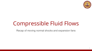 Compressible Fluid Flows: Moving Normal Shocks & Expansion Fans