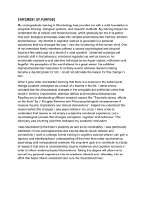 Statement of Purpose: Cognitive Science & Trauma Research