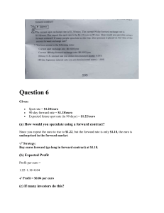 Foreign Exchange Workbook: Forward Contracts & Arbitrage