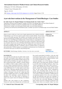 Ayurveda for Tubal Blockages: Case Studies