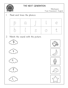 Montessori English Final Assessment Worksheet