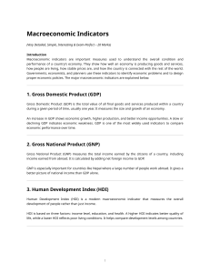 Macroeconomic Indicators: GDP, GNP, HDI Explained