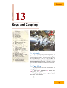 Chapter 13: Keys and Coupling in Machine Design