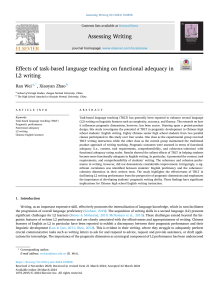 Effects of Task-Based Language Teaching on L2 Writing Functional Adequacy