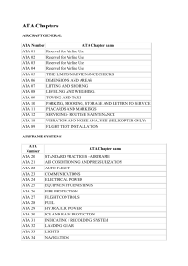 ATA Chapters: Aircraft Maintenance Standards