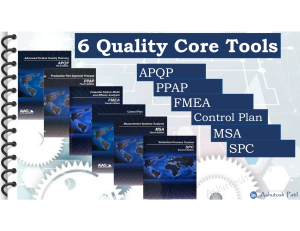 6 Quality Core Tools: APQP, PPAP, FMEA, etc.