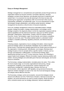 Essay on Strategic Management: Phases & Tools