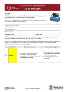 Air Compressor Plant Risk Assessment for Schools