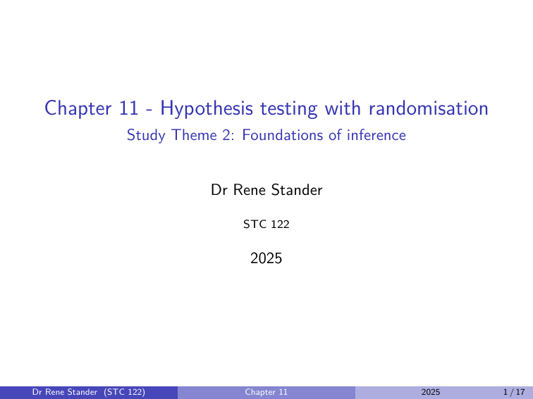 Chapter 11: Hypothesis Testing with Randomisation