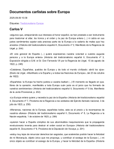 Europa y los carlistas, recopilaci&oacute;n de fuentes