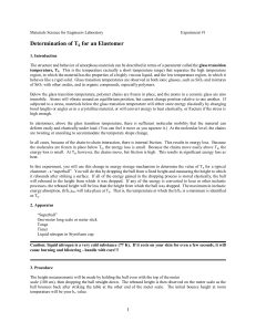 Experiment: Determining Tg of an Elastomer
