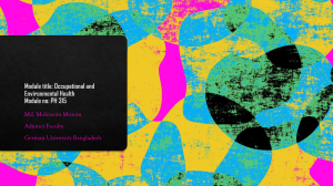 Occupational and Environmental Health Module: Hazards & Microplastics