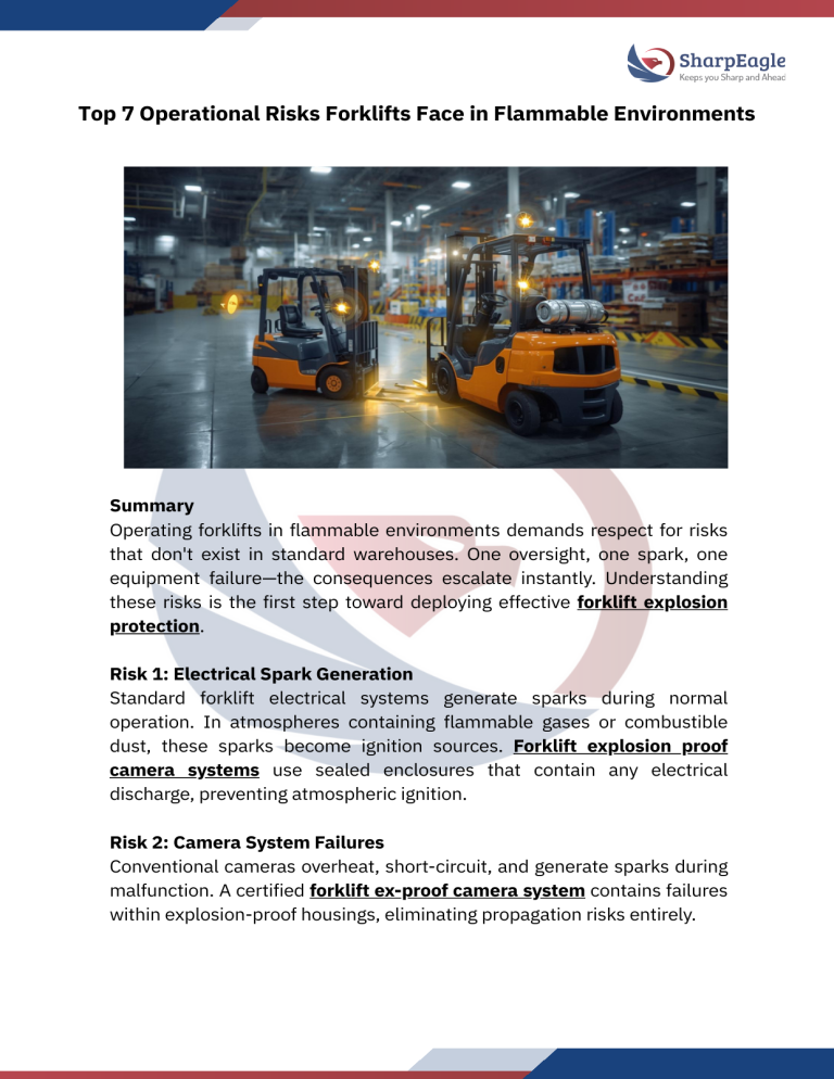 Top 7 Operational Risks Forklifts Face in Flammable Environments