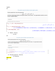 Algebra Problem Set: Moduli and Principal Arguments of Complex Roots