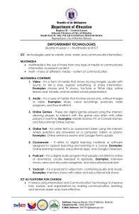 Empowerment Technologies: Multimedia and ICT Lesson