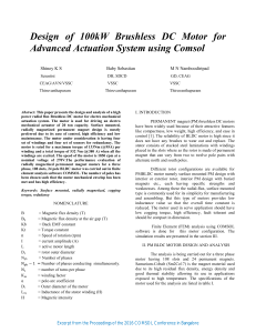 100kW BLDC Motor Design for Actuation System Using COMSOL