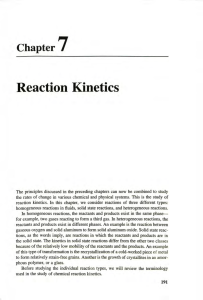 Chapter 7: Reaction Kinetics