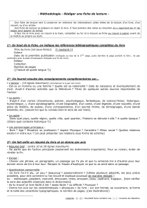 Guide pour R&eacute;diger une Fiche de Lecture