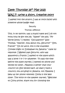 Short Creative Story: Airport Adventure