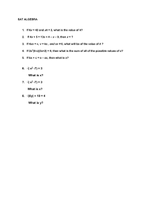 SAT Algebra Practice Test Questions