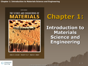 Chapter 1: Introduction to Materials Science and Engineering