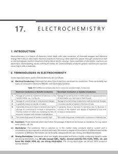 Electrochemistry Basics: Conductors, Electrolytes, and Terminologies
