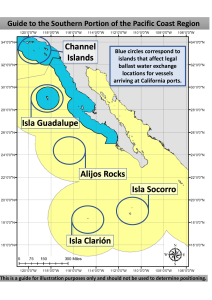 Pacific Coast Ballast Water Exchange Map Guide