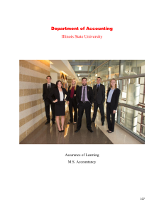Illinois State University M.S. Accountancy Assurance of Learning
