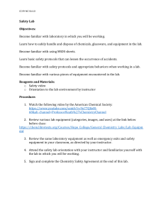 Chemistry Lab Safety Manual: Objectives & Procedures