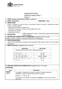 Grade 8 Math Lesson Plan: Numeric & Geometric Patterns