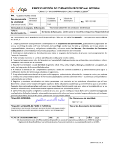 Compromiso Aprendiz SENA - Formulario de Responsabilidad