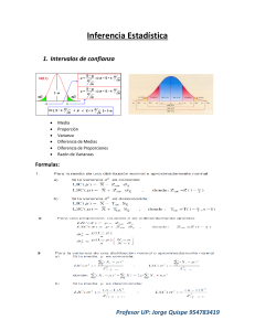 Inferencia Estad&iacute;stica: Intervalos de Confianza y Pruebas de Hip&oacute;tesis