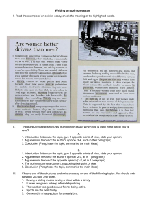 Writing an Opinion Essay Guide