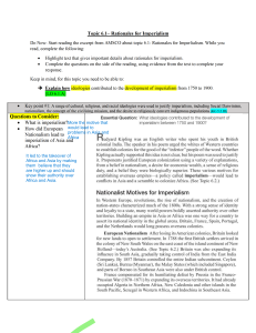 Rationales for Imperialism 1750-1900