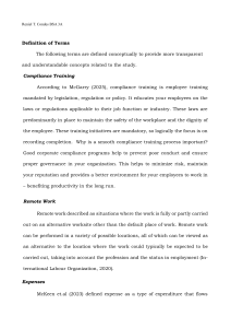 Definition of Terms: Business Concepts