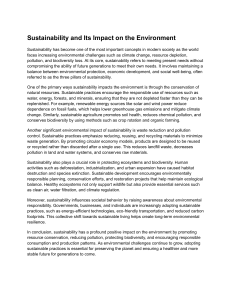 Sustainability: Environmental Impact and Conservation
