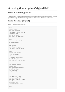 Amazing Grace Lyrics Original Pdf