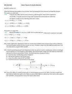 MTC 465 HW3: Failure Theories for Ductile Materials